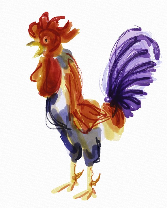 Rooster by Fred Hsu, 2013. This work is licensed under a Creative Commons Attribution 3.0 Unported License.