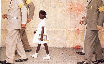 The Problem We All Live With by Norman Rockwell, 1957, Norman Rockwell Museum. Allegedly not serious. Definitely controversial.